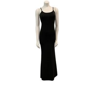 Soft Lounge Long Slip Dress Small Black Excellent Bodycon Maxi Onyx
